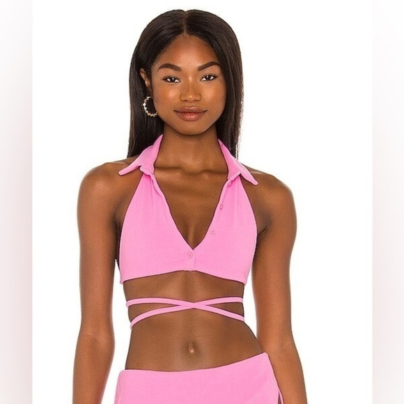 Frankies Bikinis Ellie Terry Bikini Top ONLY in Blushing - Picture 1 of 7